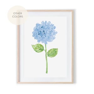Hydrangea Print | Watercolor Hydrangea Wall art | Botanical Decor | Floral Print | Preppy Decor | Cottagecore Art