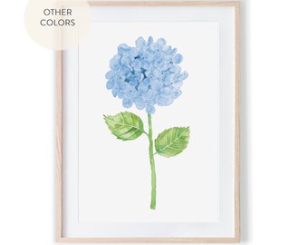 Hydrangea Print | Watercolor Hydrangea Wall art | Botanical Decor | Floral Print | Preppy Decor | Cottagecore Art