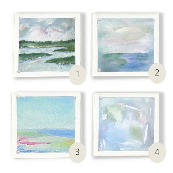 Mini Abstract with Acrylic Frame  | Holiday Gift | Small Wall Artl | Shelf Decor | Mother's Day gift