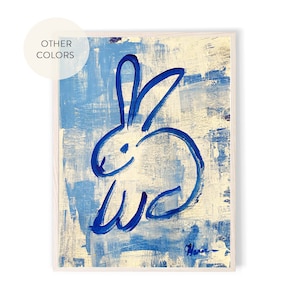 Choose your color Bunny Art Print | Abstract Rabbit Wall Decor | Nursery Decor | Nursery Wall Art | Preppy Decor