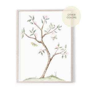 Original Chinoiserie Cherry Blossom Art Print | Botanical Wall Art | Asian Wall Art | Blue Chinoiserie Wall Art
