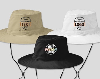 Customized Embroidered Bucket Hat, Summer Hat, Personalized Text Logo Design, Custom Text Embroidery Bucket Hat, Custom Sun Hat (C921)