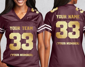 Personalized Football Shirt, Custom Ladies Football Jersey, Make Your Own Jersey Shirt, Custom Team Name Number Shirt, Women Jersey Shirt
