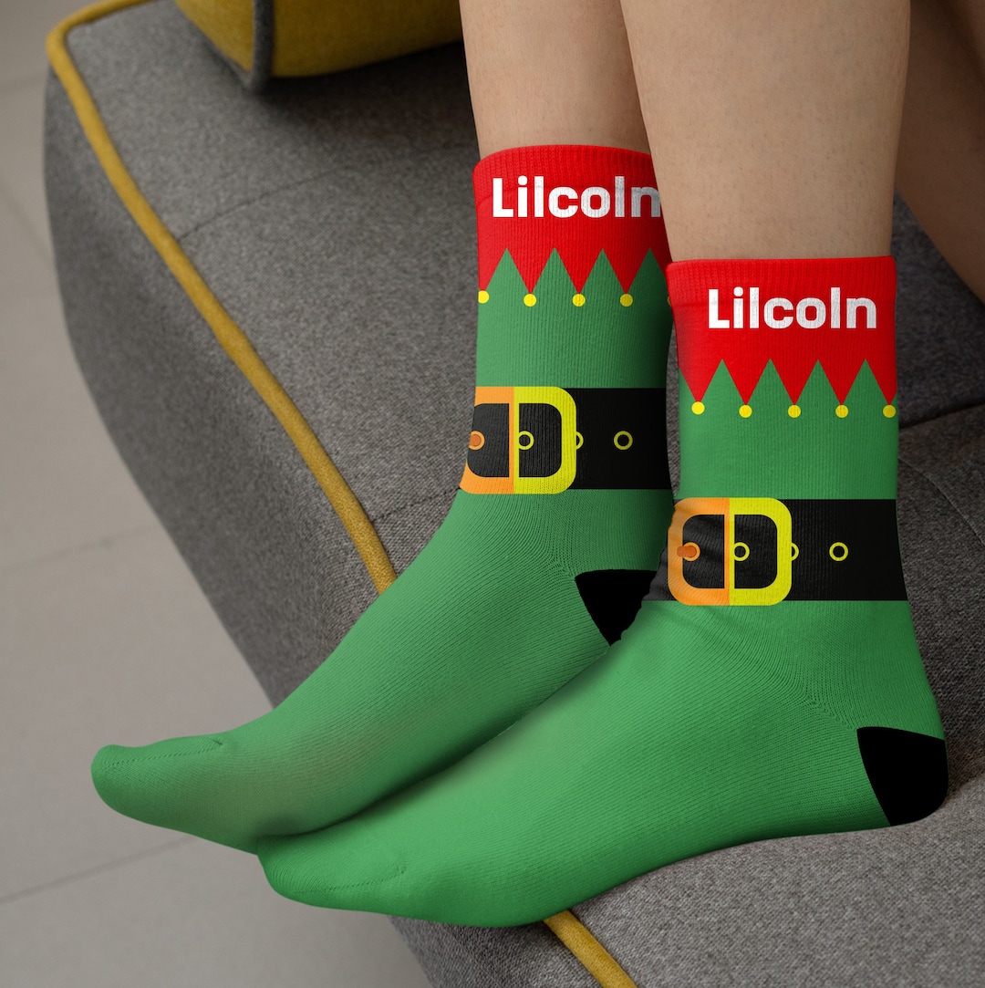 Elf Socks, Christmas Elf Socks, Festive Socks, 2023 Custom Christmas