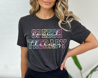 Speech Therapy T-Shirt, Colorful Therapist Gift, Communication Tee