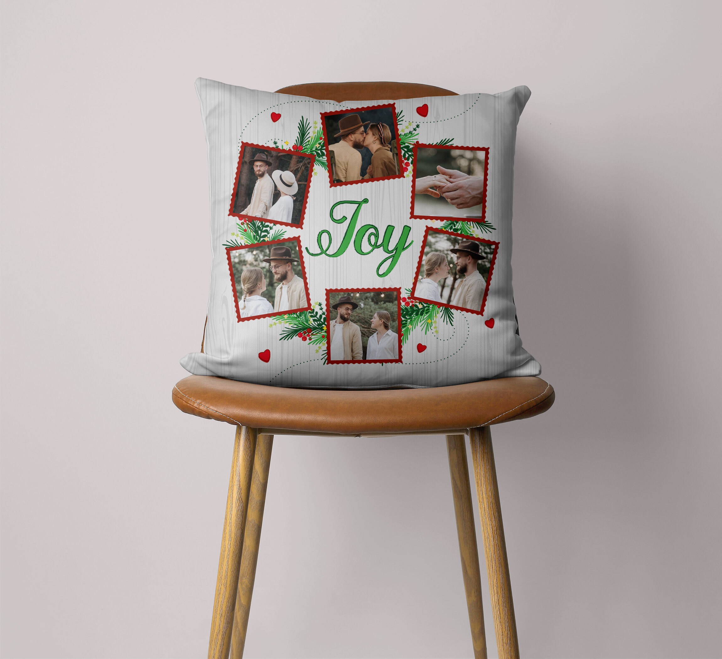 Custom Joy Christmas Pillow 2022 Christmas Pillowcases Etsy