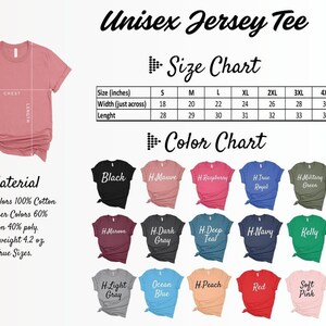 a women's t - shirt size chart with different colors