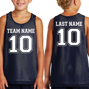 Personalized Basketball Tank Top, Youth Basketball Jersey, Custom Jersey Name and Number, Customized Team Shirt, Mesh Reversible Jersey Tank