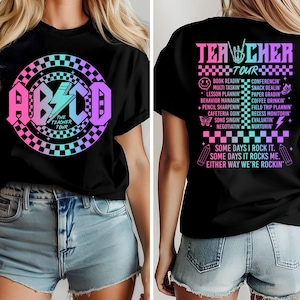 Retro Teacher Tour Shirt, Music Gift for Teacher, ABCD Teacher Tour Shirt, End of Year Shirt, Teacher Gift, Back To School Shirt Concert Tee