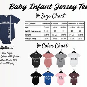 baby infant jersey tee shirt sizes chart