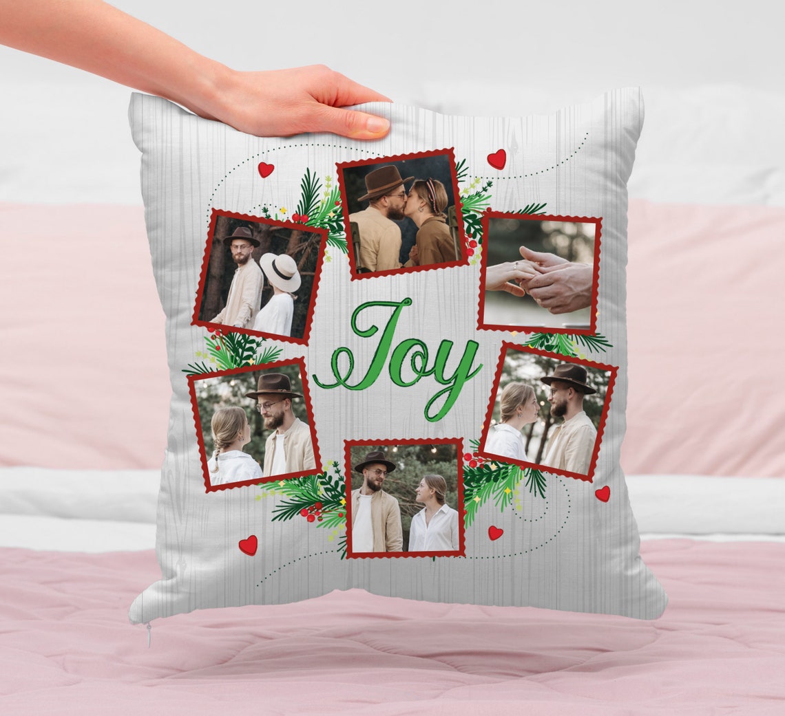 Custom Joy Christmas Pillow 2022 Christmas Pillowcases Etsy