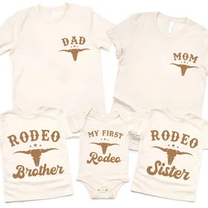 My First Rodeo Birthday Shirt, Western Family Matching Outfit image 1