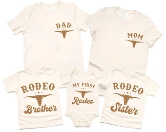 My First Rodeo Birthday Shirt, Western Family Matching Outfit