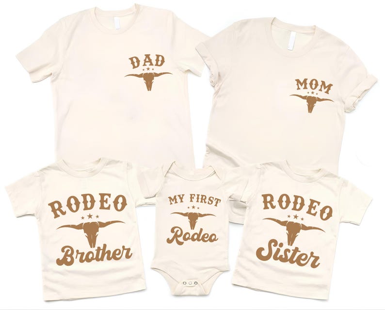 My First Rodeo Birthday Shirt, Western Family Matching Outfit image 1