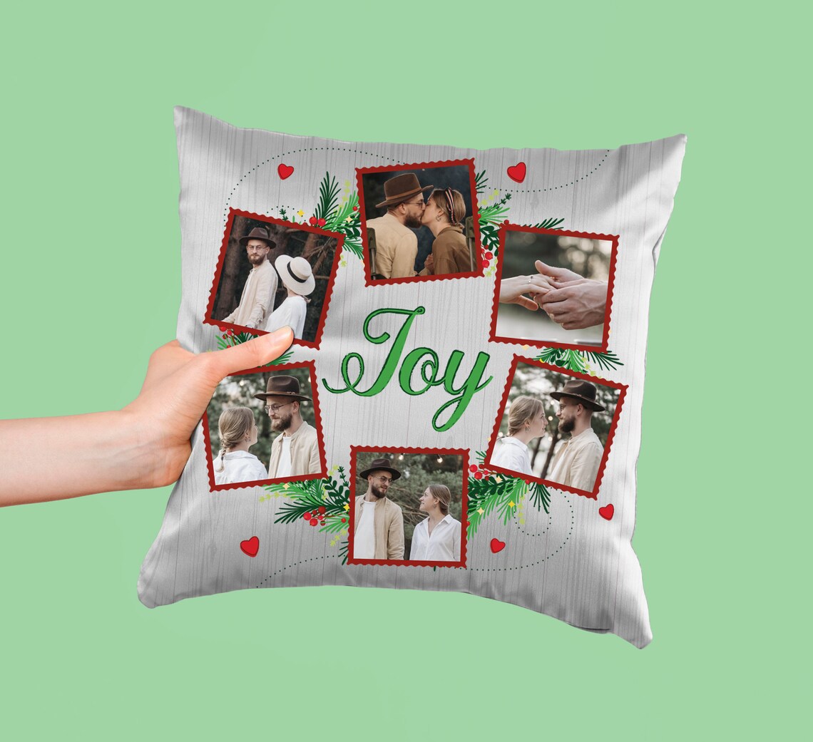 Custom Joy Christmas Pillow 2022 Christmas Pillowcases Etsy