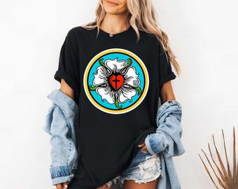 Martin Luther Rose Seal T-Shirt, Reformation Protestant Christian Tee