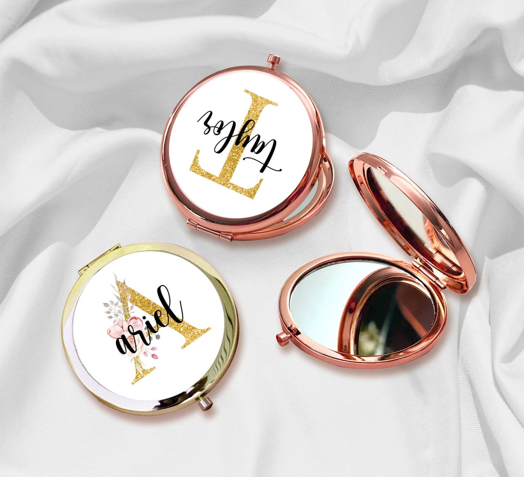 Custom Gold Initial Mirror, Custom Name Mirror, Bridesmaid Gift Mirror