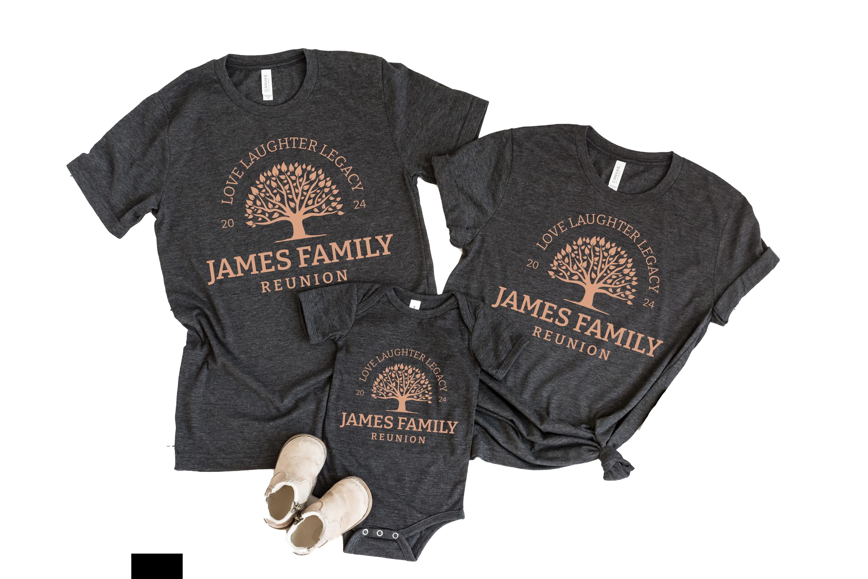 Camisetas de reunión familiar personalizadas, camisetas familiares personalizadas, nombre de niños adultos y pequeños, estética boho, camiseta de árbol genealógico, legado de amor y risa