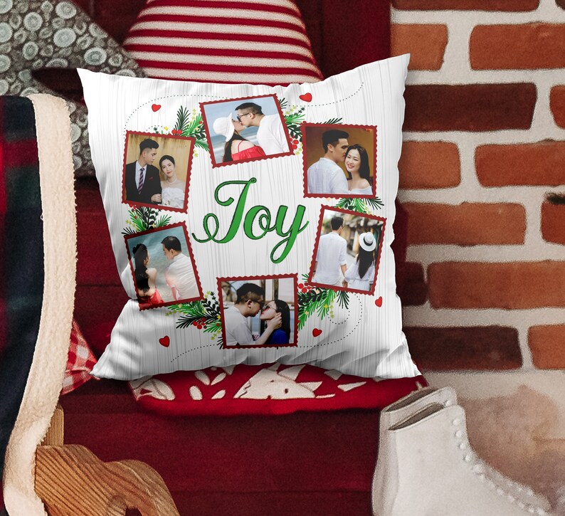 Custom Joy Christmas Pillow 2022 Christmas Pillowcases Etsy