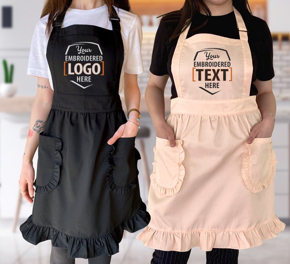 Custom Apron With Ruffle Pocket Housewarming Gifts Apron for Women  Personalized Gifts Chef Cooking Gifts Baking Gift 