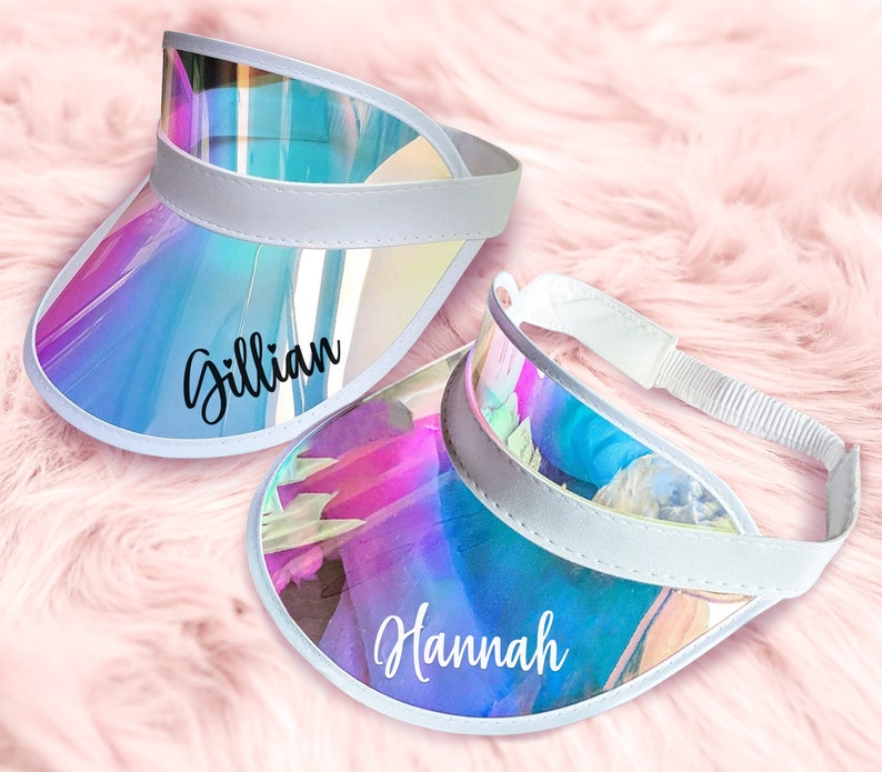 Custom Holographic Visor Bachelorette Party Holographic Hat Etsy