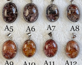 Natural Garden Quartz Pendant Necklace, Lodolite Crystal Enhancer