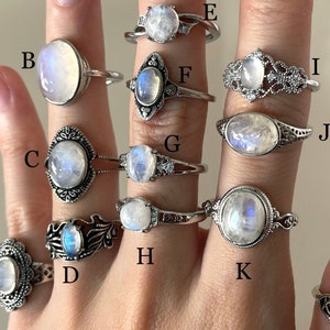 Moonstone Ring, adjustable open ring,blue moonstone ring, moonstone jewelry, blue flash moonstone, healing stone ring, love energy, gift