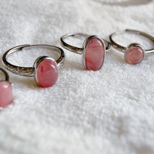 Natural Rhodochrosite Ring • Healing Crystal Ring • Rhodochrosite Ring • Grounding stone • pink crystal ring • selflove loving energy