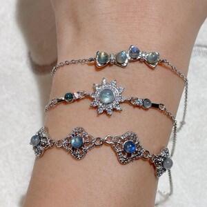 Celestial theme bracelet with labradorite crystals, creativity, consciousness, protection stone