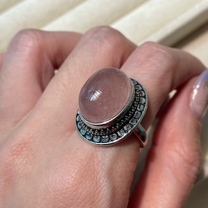 Chunky Strawberry quartz ring, love energy crystals, love yourself, Strawberry Quartz crystals, energy stone, chunk stone ring, red crystal