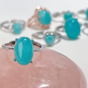 Amazonite crystals ring, adjustable crystal ring,  blue green stone, blue crystals, green crystals, ariel ring, mermaid jewelry, dainty energy stone ring,healer crystals jewelry, anti anxiety, stress relief, meditation stone, calming stone ring