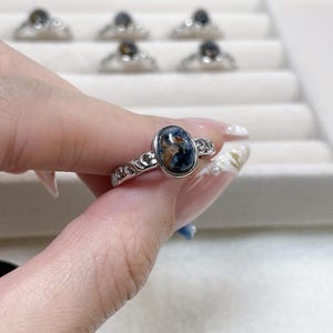 Natural Pietersite Gemstone Ring, Adjustable Silver Plated Band