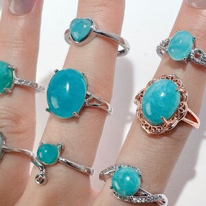 Amazonite crystals ring, adjustable crystal ring,  blue green stone, blue crystals, green crystals, ariel ring, mermaid jewelry, dainty energy stone ring,healer crystals jewelry, anti anxiety, stress relief, meditation stone, calming stone ring