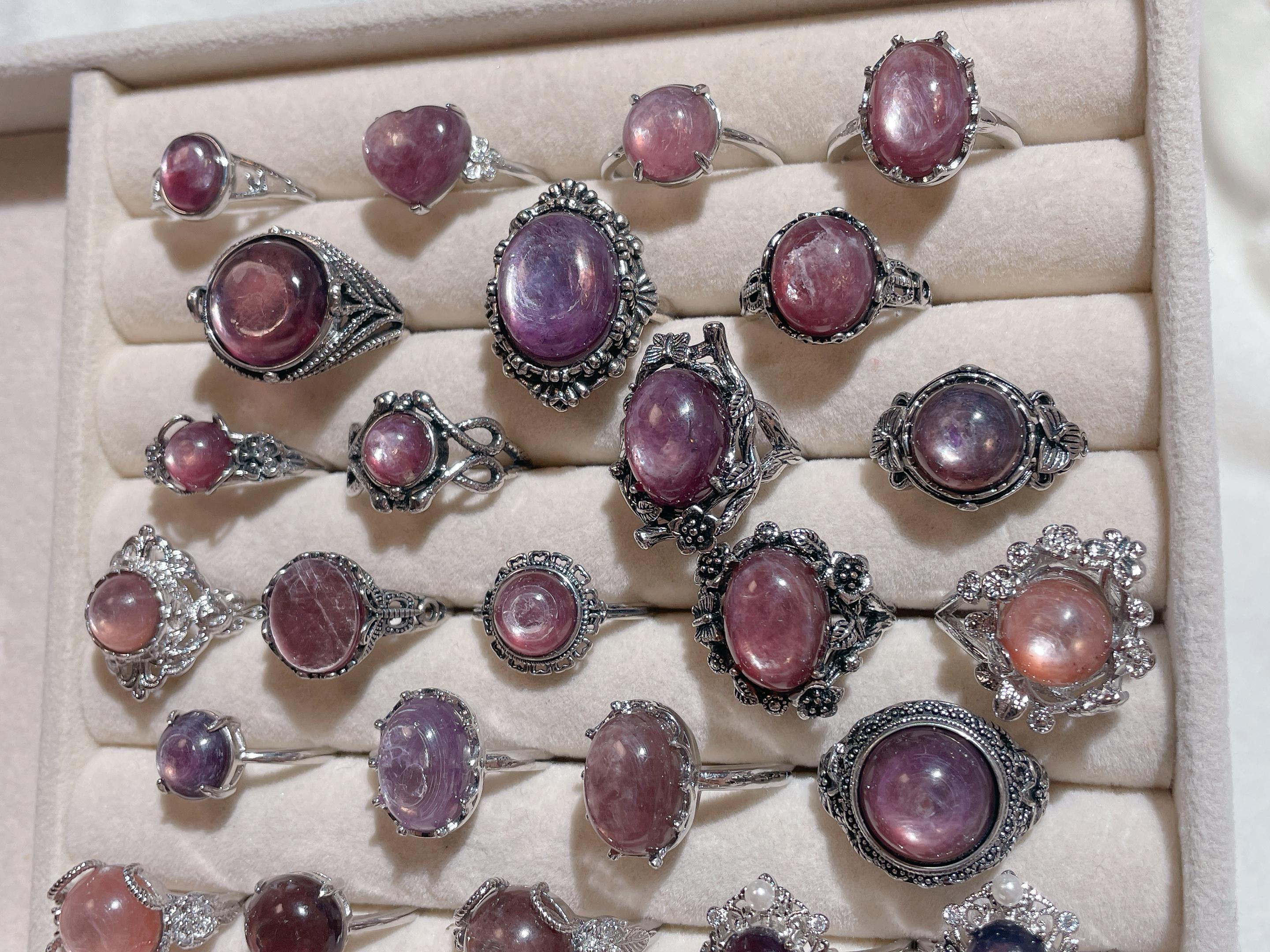 Purple stone ring - Etsy 日本