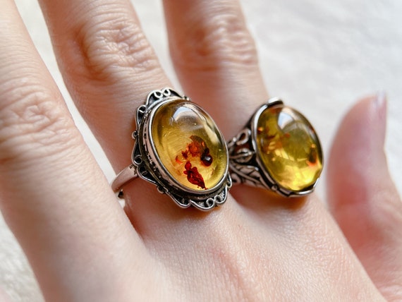 Anillos con piedra ambar sale