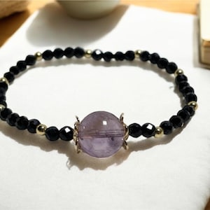 Clearance, Crystal bracelets for stacking, Crystal Bracelet, Fire Quartz, Amethyst, Strawberry quartz, emotion Support, calming energy