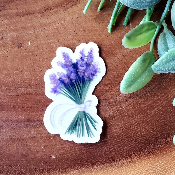 Lovely Little Lavender Clear Transparent Vinyl Sticker | 1.4 X 2 Inches