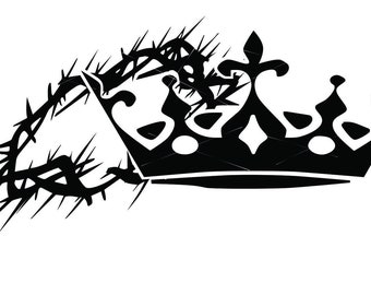 Jesus Crown Thorns Bible King Christian Church Religion Pain Sin Crucifixion * Cut Sign Image ClipArt digital download eps/dxf/png/jpeg/svg