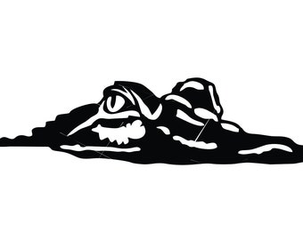 Alligator Face Wildlife Gator Crocodile Reptile Wild Animal Zoo * Cut Sign Design Image ClipArt digital download eps dxf png jpeg SVG