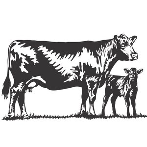 Vaca Bebé Ternero Ganado Mamá Mamá Vaca Animal de granja Leche Lácteos Occidental Carne Comida * Cortar Señal Imagen ClipArt descarga digital eps dxf png jpeg svg