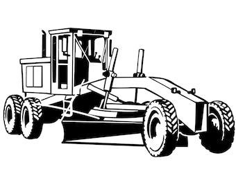 Grader Move Road Motor Materials Construction Machinery Equipment Flat Surface Tool * Cut Image ClipArt digital File eps dxf png jpeg svg