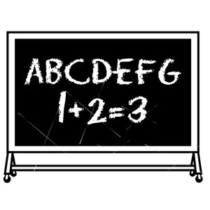 Pizarra simple con ruedas, portátil, independiente, para oficina, aula, estudio, hogar, escuela, clase * Recortar clipart, descarga digital, eps, dxf, png, jpeg, SVG