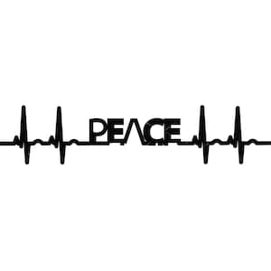 Wort Frieden Pulssymbol Herzfrequenz Symbol Puls Menschlicher Herzschlag = Herzschlag * ClipArt digitaler Download eps dxf png jpeg SVG