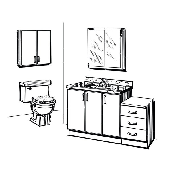 Badezimmer Möbel Waschbecken Waschtisch Toilettenspiegel Medizinschrank Waschraum * Bild ClipArt digitale Dateien eps png jpeg svg