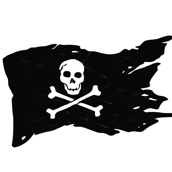 Pirate Flag Skull Cross Bones Buccaneer Raider Captain Sailor Caribbean * SVG Cut design Image ClipArt digital download eps/png/dxf/jpeg/svg