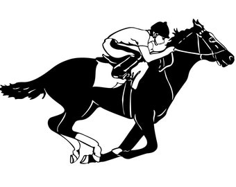 Horse Racing Jockey Sport Race Thoroughbred Equine Track  Performance Kentucky Cut Sign Image ClipArt digital download eps/dxf/png/jpeg/svg