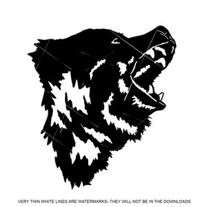 Roar Grizzle Bear Head Angry Mad Wild Life Brown Growling Animal * Cut Sign Image ClipArt digital download eps dxf png jpeg svg