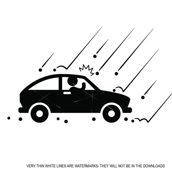 Hailstone Hailing On Car Ice Storm Damage Weather Ball Lumps  nature * SVG * Cut Sign Image ClipArt digital download eps/dxf/png/jpeg/svg