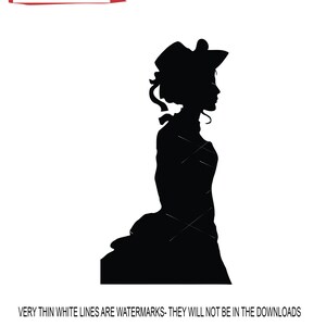 Lady Profil elegante viktorianische junge Frau Kopf Hut Bustle Profil Porträt Silhouette Stil * ClipArt digitaler Download eps dxf png jpeg svg