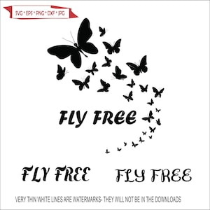Fly Free Butterflies Fluttering Cluster Trail Wings small to large Bunch Mass * Cut Sign Image ClipArt digital download eps png jpeg svg